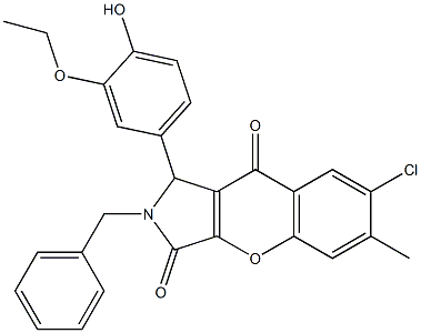 2-benzyl-7-chloro-1-(3-ethoxy-4-hydroxyphenyl)-6-methyl-1,2-dihydrochromeno[2,3-c]pyrrole-3,9-dione CAS#: 879951-20-9
