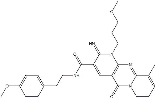 2-imino-N-[2-(4-methoxyphenyl)ethyl]-1-(3-methoxypropyl)-10-methyl-5-oxo-1,5-dihydro-2H-dipyrido[1,2-a:2,3-d]pyrimidine-3-carboxamide CAS#: 847375-66-0