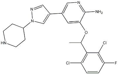 3-(1-(2,6-dichloro-3-fluorophenyl)ethoxy)-5-(1-(piperidin-4-yl)-1H-pyrazol-4-yl)pyridin-2-amine CAS#: 877400-66-3