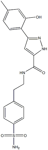 3-(2-hydroxy-4-methylphenyl)-N-[2-(4-sulfamoylphenyl)ethyl]-1H-pyrazole-5-carboxamide CAS#: 879758-25-5