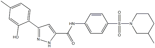 3-(2-hydroxy-4-methylphenyl)-N-{4-[(3-methyl-1-piperidinyl)sulfonyl]phenyl}-1H-pyrazole-5-carboxamide CAS#: 879463-03-3
