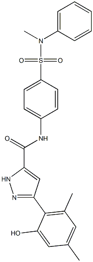 3-(2-hydroxy-4,6-dimethylphenyl)-N-{4-[methyl(phenyl)sulfamoyl]phenyl}-1H-pyrazole-5-carboxamide CAS#: 879474-30-3