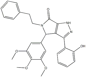 3-(2-hydroxyphenyl)-5-(2-phenylethyl)-4-(3,4,5-trimethoxyphenyl)-4,5-dihydropyrrolo[3,4-c]pyrazol-6(1H)-one CAS#: 879935-88-3
