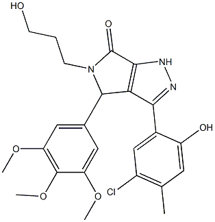 3-(5-chloro-2-hydroxy-4-methylphenyl)-5-(3-hydroxypropyl)-4-(3,4,5-trimethoxyphenyl)-4,5-dihydropyrrolo[3,4-c]pyrazol-6(1H)-one CAS#: 879965-87-4