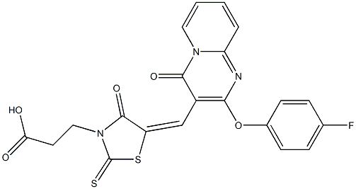 3-[(5Z)-5-{[2-(4-fluorophenoxy)-4-oxo-4H-pyrido[1,2-a]pyrimidin-3-yl]methylidene}-4-oxo-2-thioxo-1,3-thiazolidin-3-yl]propanoic acid CAS#: 847378-55-6