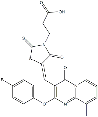 3-[(5Z)-5-{[2-(4-fluorophenoxy)-9-methyl-4-oxo-4H-pyrido[1,2-a]pyrimidin-3-yl]methylidene}-4-oxo-2-thioxo-1,3-thiazolidin-3-yl]propanoic acid CAS#: 847177-03-1