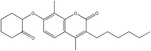 3-hexyl-4,8-dimethyl-7-(2-oxocyclohexyl)oxychromen-2-one CAS#: 858757-06-9