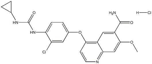 4-(3-chloro-4-(((cyclopropylamino)carbonyl)amino)phenoxy)-7-methoxy-6-quinolinecarboxamide monohydrochloride CAS#: 857890-31-4