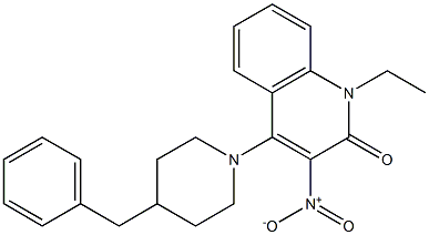 4-(4-benzyl-1-piperidinyl)-1-ethyl-3-nitro-2(1H)-quinolinone CAS#: 862198-33-2