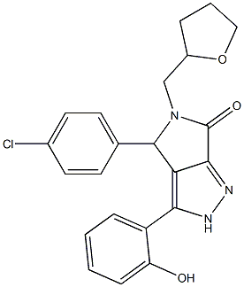 4-(4-chlorophenyl)-3-(2-hydroxyphenyl)-5-(tetrahydrofuran-2-ylmethyl)-4,5-dihydropyrrolo[3,4-c]pyrazol-6(2H)-one CAS#: 879961-17-8