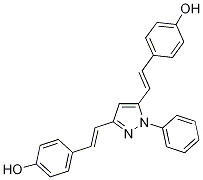 4,4'-(1E,1'E)-2,2'-(1-phenyl-1H-pyrazole-3,5-diyl)bis(ethene-2,1-diyl)diphenol CAS#: 828911-79-1