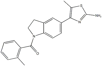 (5-(2-amino-5-methylthiazol-4-yl)indolin-1-yl)(o-tolyl)methanone CAS#: 878704-24-6