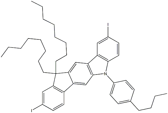 5-(4-Butylphenyl)-5,11-dihydro-2,9-diiodo-11,11-dioctylindeno[1,2-b]carbazole CAS#: 879689-97-1