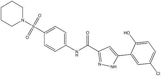 5-(5-chloro-2-hydroxyphenyl)-N-[4-(piperidin-1-ylsulfonyl)phenyl]-1H-pyrazole-3-carboxamide CAS#: 879469-36-0