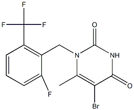 5-Bromo-1-(2-fluoro-6-trifluoromethyl-benzyl)-6-methyl-1H-pyrimidine-2,4-dione CAS#: 830346-48-0