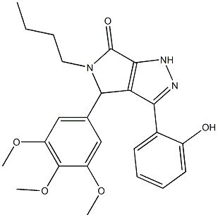 5-butyl-3-(2-hydroxyphenyl)-4-(3,4,5-trimethoxyphenyl)-4,5-dihydropyrrolo[3,4-c]pyrazol-6(1H)-one CAS#: 879958-48-2