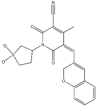 (5Z)-5-(2H-chromen-3-ylmethylidene)-1-(1,1-dioxidotetrahydrothiophen-3-yl)-4-methyl-2,6-dioxo-1,2,5,6-tetrahydropyridine-3-carbonitrile CAS#: 850901-22-3