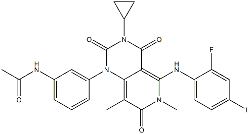 N-[3-[3-Cyclopropyl-5-[(2-fluoro-4-iodophenyl)amino]-3,4,6,7-tetrahydro-6,8-dimethyl-2,4,7-trioxopyrido[4,3-d]pyrimidin-1(2H)-yl]phenyl]acetamide CAS#: 871700-17-3