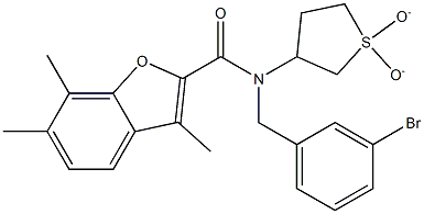 N-(3-bromobenzyl)-N-(1,1-dioxidotetrahydro-3-thienyl)-3,6,7-trimethyl-1-benzofuran-2-carboxamide CAS#: 850902-89-5