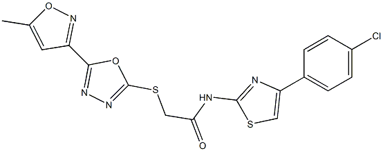 N-[4-(4-chlorophenyl)-1,3-thiazol-2-yl]-2-{[5-(5-methyl-3-isoxazolyl)-1,3,4-oxadiazol-2-yl]sulfanyl}acetamide CAS#: 876880-43-2