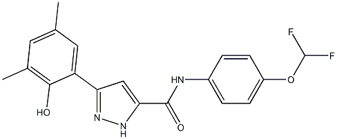 N-[4-(difluoromethoxy)phenyl]-3-(2-hydroxy-3,5-dimethylphenyl)-1H-pyrazole-5-carboxamide CAS#: 879569-09-2
