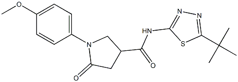 N-(5-tert-butyl-1,3,4-thiadiazol-2-yl)-1-(4-methoxyphenyl)-5-oxopyrrolidine-3-carboxamide CAS#: 878726-34-2