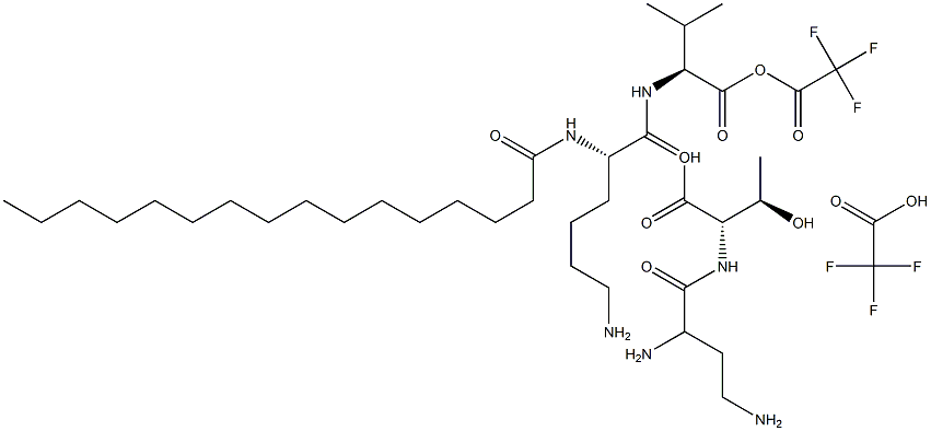 N2-(1-Oxohexadecyl)-L-lysyl-L-valyl-(2S)-2,4-diaminobutanoyl-L-threonine bis(trifluoroacetate) (salt) CAS#: 883558-32-5