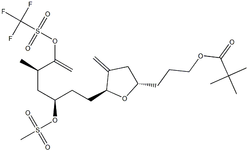 Propanoic acid, 2,2-dimethyl-, 3-[(2S,5S)-tetrahydro-4-methylene-5-[(3R,5R)-5-methyl-3-[(methylsulfonyl)oxy]-6-[[(trifluoromethyl)sulfonyl]oxy]-6-hepten-1-yl]-2-furanyl]propyl ester CAS#: 871357-66-3