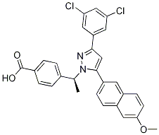 (S)-4-(1-(3-(3,5-dichlorophenyl)-5-(6-Methoxynaphthalen-2-yl)-1H-pyrazol-1-yl)ethyl)benzoic acid CAS#: 870823-11-3