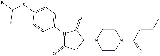 ethyl 4-(1-{4-[(difluoromethyl)sulfanyl]phenyl}-2,5-dioxo-3-pyrrolidinyl)-1-piperazinecarboxylate CAS#: 857494-09-8