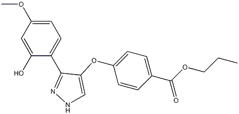 propyl 4-{[3-(2-hydroxy-4-methoxyphenyl)-1H-pyrazol-4-yl]oxy}benzoate CAS#: 879453-96-0