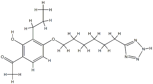 2-hydroxy-3-propyl-4-(6-(tetrazol-5-yl)hexyloxy)acetophenone CAS#: 92518-14-4