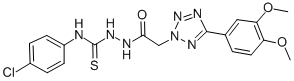 2H-Tetrazole-2-acetic acid, 5-(3,4-dimethoxyphenyl)-, 2-(((4-chlorophe nyl)amino)thioxomethyl)hydrazide CAS#: 94771-99-0