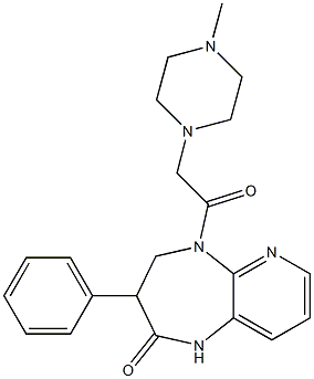 3-phenyl-2-oxo-5-(2-(4-methylpiperazin-1-yl)acetyl)-1H-tetrahydropyrido(2,3b)(1,4)diazepine CAS#: 90059-52-2