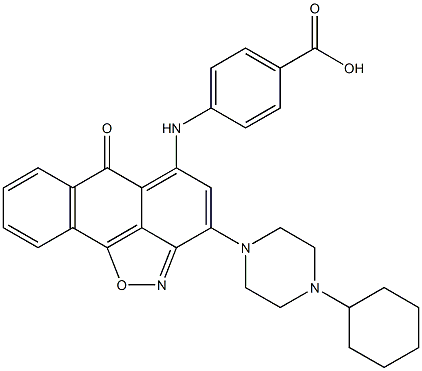 4-((3-(4-cyclohexylpiperazin-1-yl)-6-oxo-6H-anthra[1,9-cd]isoxazol-5-yl)amino)benzoicacid CAS#: 892242-64-7