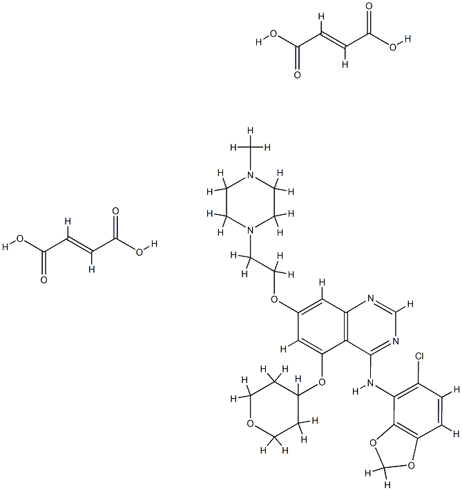 4-QuinazolinaMine, N-(5-chloro-1,3-benzodioxol-4-yl)-7-[2-(4-Methyl-1-piperazinyl)ethoxy]-5-[(tetrahydro-2H-pyran-4-yl)oxy]-, (2E)-2-butenedioate (1:2) CAS#: 893428-72-3
