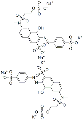 4-hydroxy-6-[methyl[[2-(sulphooxy)ethyl]sulphonyl]amino]-3-[(4-sulphophenyl)azo]naphthalene-2-sulphonic acid, potassium sodium salt CAS#: 94109-40-7