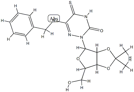 6-benzylsulfanyl-2-[4-(hydroxymethyl)-7,7-dimethyl-3,6,8-trioxabicyclo [3.3.0]oct-2-yl]-5-sulfanylidene-1,2,4-triazin-3-one CAS#: 90302-12-8