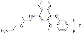 8-((5'-amino-2'-methyl-3'-thiapentyl)amino)-6-methoxy-4-methyl-5-(3-(trifluoromethyl)phenoxy)quinoline CAS#: 98586-87-9