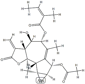 (Z)-2-Methyl-2-butenoic acid (3aR)-7α-(acetyloxy)-2,3,3aβ,4,5,7,7aα,8a,8bβ,8cα-decahydro-4β-hydroxy-6,8aα-dimethyl-3-methylene-2-oxooxireno[2,3]azuleno[4,5-b]furan-5α-yl ester CAS#: 90735-00-5