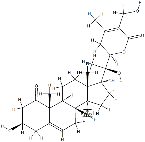 (22R)-3β,14,20,22,27-Pentahydroxy-1-oxoergosta-5,24-dien-26-oic acid 26,22-lactone CAS#: 90735-11-8