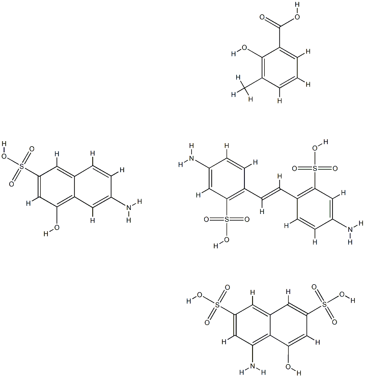 Benzoic acid, 2-hydroxy-3-methyl-, reaction products with 4-amino-5-hydroxy-2,7-naphthalenedisulfonic acid, 6-amino-4-hydroxy-2-naphthalenesulfonic acid and 2,2-(1,2-ethenediyl)bis5-aminobenzenesulfonic acid CAS#: 94825-60-2
