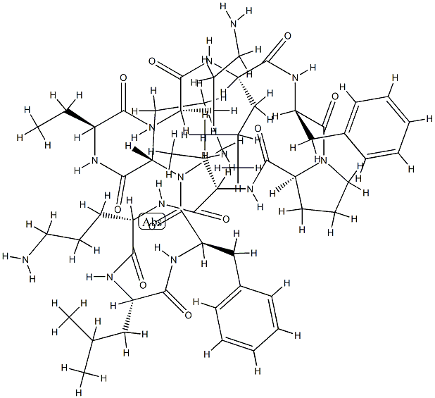 Cyclo(L-Abu-L-Orn-L-Leu-D-Phe-L-Pro-L-Abu-L-Orn-L-Leu-D-Phe-L-Pro-) CAS#: 92278-13-2