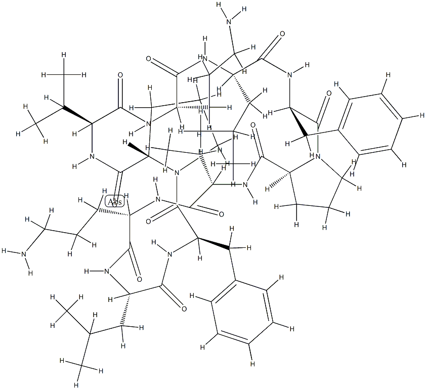 Cyclo(L-Abu-L-Orn-L-Leu-D-Phe-L-Pro-L-Val-L-Orn-L-Leu-D-Phe-L-Pro-) CAS#: 92278-12-1