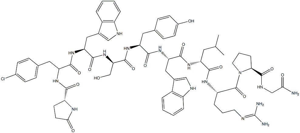 LHRH, pGlu(1)-4-Cl-Phe(2)-Trp(3,6)- CAS#: 91487-56-8