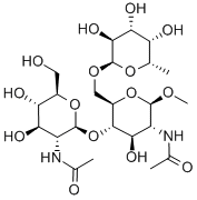 Methyl 2-Acetamido-4-O-(2-acetamido-2-deoxy-b-D-gluco- pyranosyl)-2-deoxy-6-O-(a-L-fucopyranosyl)-b-D-glucopyranoside CAS#: 97242-84-7