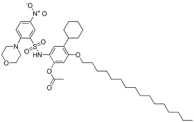 N-(2-Acetoxy-5-cyclohexyl-4-hexadecyloxyphenyl)-2-morpholino-5-nitrobenzenesulfonamide CAS#: 94106-22-6