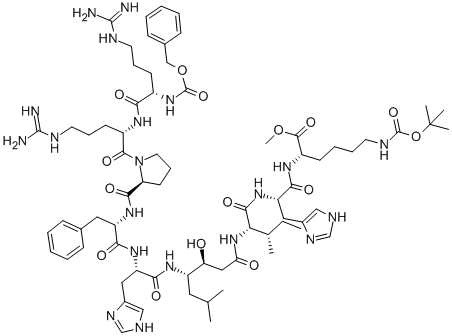 N-ALPHA-CBZ-ARG-ARG-PRO-PHE-HIS-STA-ILE-HIS-N-EPSILON-BOC-LYS METHYL ESTER CAS#: 93287-54-8