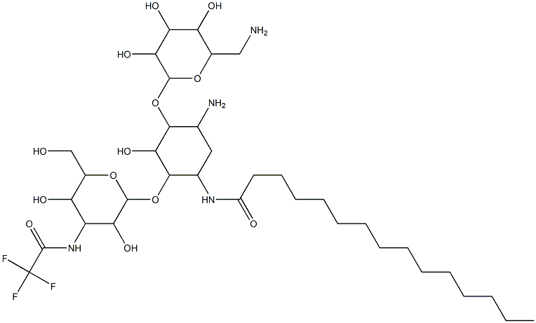 N(1)-pentadecanoyl-N(3'')-trifluoracetylkanamycin A CAS#: 92396-07-1