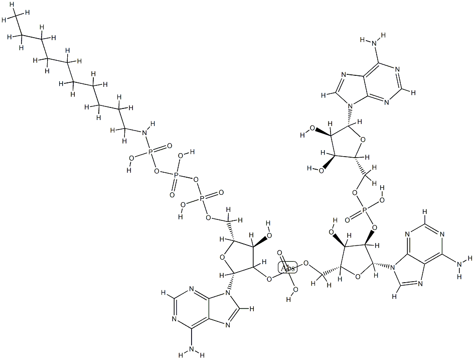 P(1)-adenylyl-5'-2'-adenylyl-5'-2'-adenosyl-P(3)-n-decylaminotriphosphate CAS#: 96902-45-3